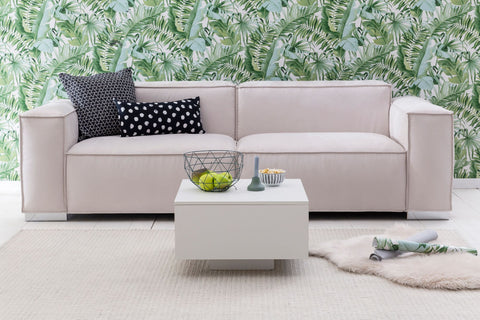 Rootz Wood Coffee Table - Modern Coffee Table - White Square Side Table - Design Lounge Table - Living Room Coffee Table -  60x60x35.5cm