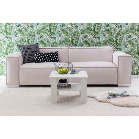 Rootz Coffee Table - Coffee Tables - Wooden Coffee Table - White - Open Compartment - Storage Space - 60 x 42 x 60 cm