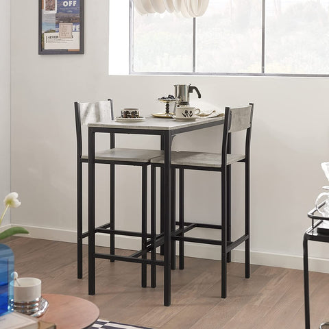 Rootz Bar Set - 1 Bar Table and 2 Stools - 3 Pieces Home Kitchen Breakfast Bar Set - Furniture Dining Set