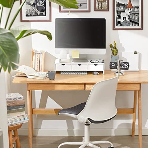 Rootz Monitor Stand Computer Screen Monitor Stand -Monitor Riser Desk Organizer with 3 Drawers
