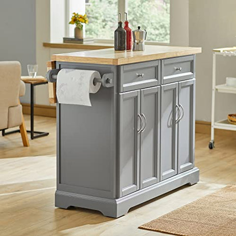 Rootz Extendable Kitchen Island - Storage Trolley Cabinet - Cupboard - Sideboard