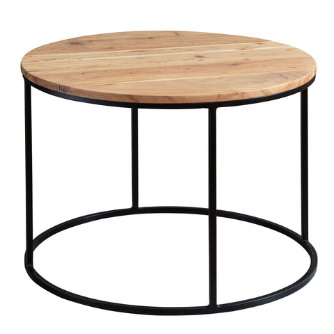 Rootz Industrial Coffee Table - Acacia Wood - Coffee Table - Side Table - Coffee Tables - 60 x 43 x 60