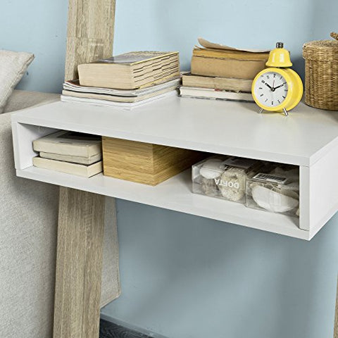 Rootz- Ladder Shelf Wall Shelf Storage Display Shelving Unit with Drawer & Desk Workstation
