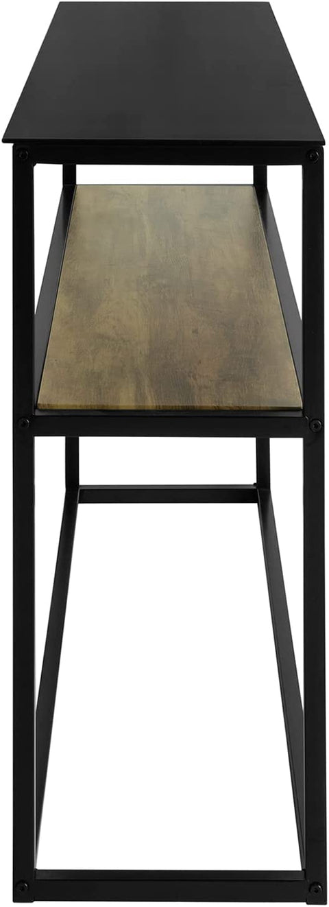 Rootz 2 Tiers Console Table - Hall Table - Living Room Table - Sofa Table - Side Table - End Table  with Glass Top