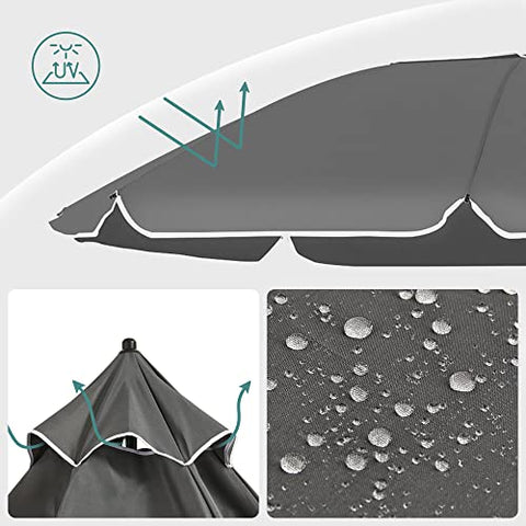Rootz Parasol - Beach Umbrella - Garden Umbrella - Foldable Garden Umbrella - Outdoor Parasol - Garden Parasol - Sunshade Parasol - Umbrella Parasol - Grey