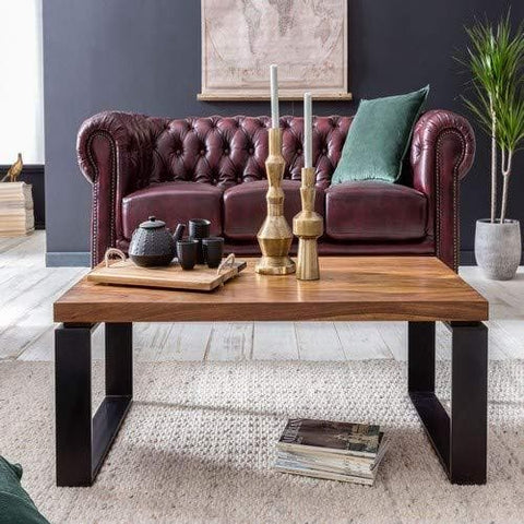 Rootz Coffee Table - Living Room Table - Coffee Tables Brown - Metal Frame - 115 x 35 x 60 cm