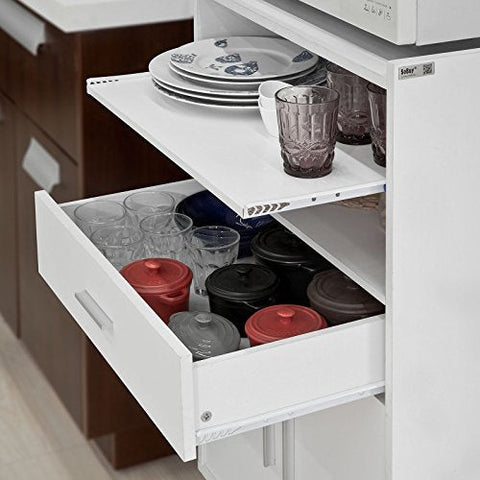 Rootz Microwave Shelf - Kitchen Wheeled Storage Trolley - Kitchen Cabinet Unit
