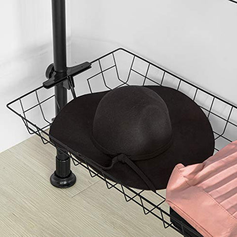 Rootz Telescopic Wardrobe Organizer - Hanging Rail - Clothes Rack Storage Shelving