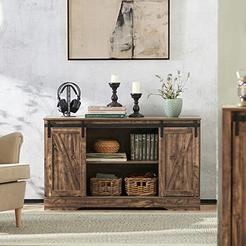 Rootz Storage Cabinet Sideboard with 2 Sliding Doors - Kitchen Dining Room Sideboard Storage Cabinet Cupboard Hall Cabinet