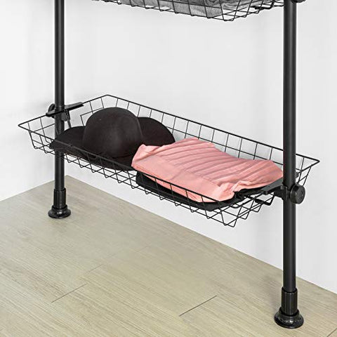 Rootz Telescopic Wardrobe Organizer - Hanging Rail - Clothes Rack Storage Shelving