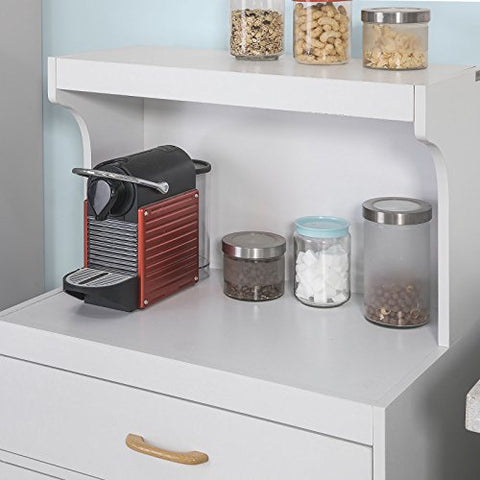 Rootz Kitchen Storage Trolley - Microwave Shelf - Storage Cabinet Cupboard Sideboard on Wheels