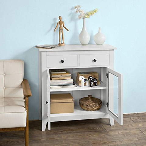 Rootz Sideboard Cabinet - Storage Cupboard Storage Cabinet with 2 Drawers and 2 Doors