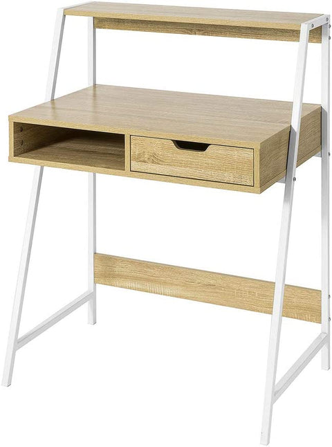 Rootz Home Office Table Desk - Computer Desk - Workstation with Storage Shelf
