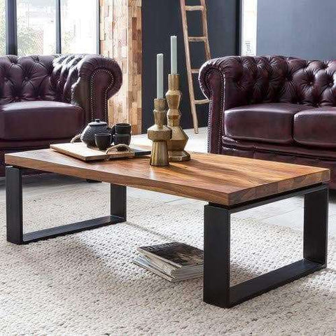 Rootz Coffee Table - Living Room Table - Coffee Tables Brown - Metal Frame - 115 x 35 x 60 cm