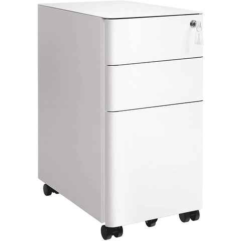 Rootz File Cabinet - Mobile File Cabinet - Office Cabinet - On Wheels - White