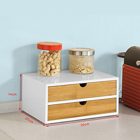 Rootz Coffee Machine Stand & Coffee Pod Capsule Teabags Box Holder Organizer with 2 Drawers