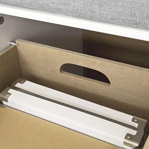 Rootz White Storage Bench with 3 Drawers & Removable Seat Cushion-Shoe Cabinet Shoe Bench