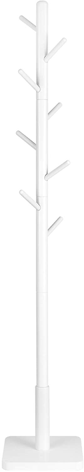 Rootz Coat Rack - Clothes Rack - Solid Wood - Tree Shape - 8 Hooks - White - Rubberwood - 30 x 30 x 175 cm
