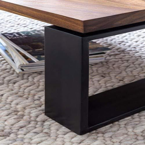 Rootz Coffee Table - Living Room Table - Coffee Tables Brown - Metal Frame - 115 x 35 x 60 cm