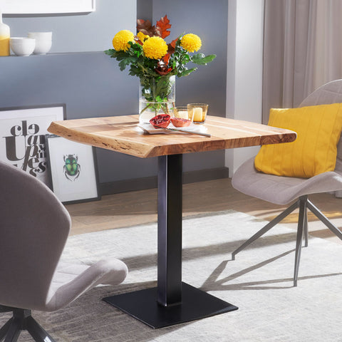 Rootz Dining Table - Tree Edge Acacia Solid Wood - Small Square Kitchen Table - Designer Dining Table for Dining Room