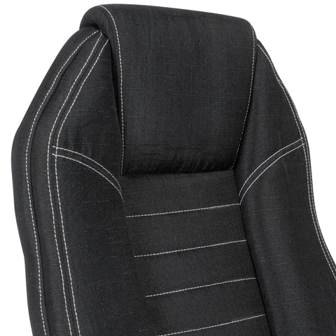 Rootz Swivel Chair - Denim-Look - Black Fabric Cover - Desk Chair up to 120kg - Height-Adjustable Design Executive Chair - Office Armchair with Armrests & High Backrest