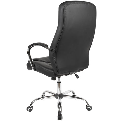 Rootz Desk Chair - Black Faux Leather - Office Swivel Chair - Up to 120kg - Height Adjustable Design - Armchair with Armrests & Low Backrest