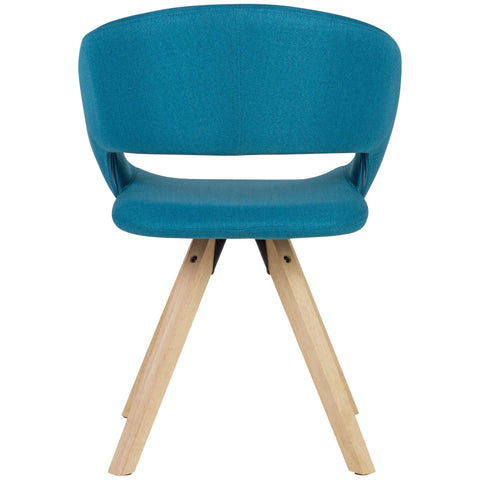 Rootz Dining Chair - Petrol Fabric - Solid Wood Retro - Kitchen Chair with Backrest - Upholstered - Max Load 110kg