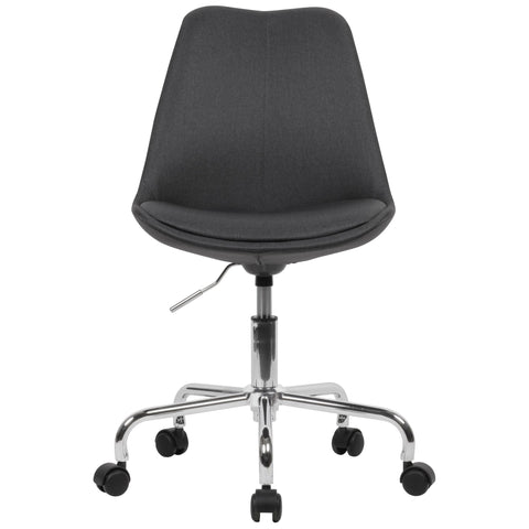Rootz Black Fabric Desk Chair - Design Swivel Chair with Backrest - Work Chair - Shell Chair with Casters - Max Load 110kg