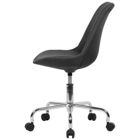 Rootz Black Fabric Desk Chair - Design Swivel Chair with Backrest - Work Chair - Shell Chair with Casters - Max Load 110kg