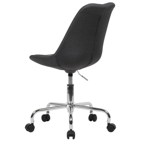 Rootz Black Fabric Desk Chair - Design Swivel Chair with Backrest - Work Chair - Shell Chair with Casters - Max Load 110kg