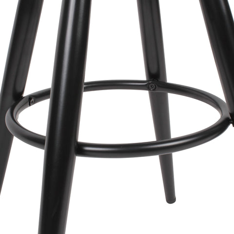Rootz Bar Stool - Industrial Design Counter Chair - 100 kg Max Load Capacity - Black Metal - 72-80 cm Height