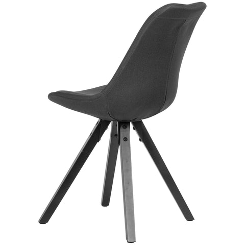 Rootz Dining Chairs - Anthracite with Black Legs - Scandinavian Style -  Set of 2 - Upholstered with Fabric Cover - Design Kitchen Chairs