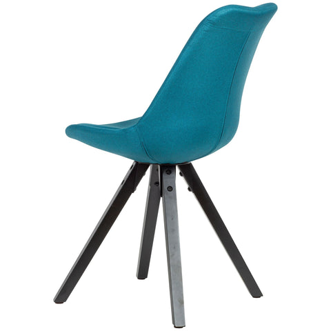 Rootz Dining Chairs - Petrol with Black Legs - Scandinavian Style - Upholstered with Fabric Cover - Set of 2 - Design Kitchen Chairs