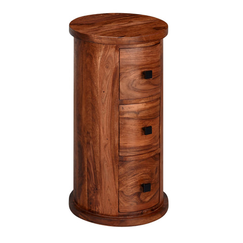 Rootz Chest of Drawers - Side Table - Sideboard - 3 Drawers - 65 cm - Solid Wood - - Side Cabinet - Brown