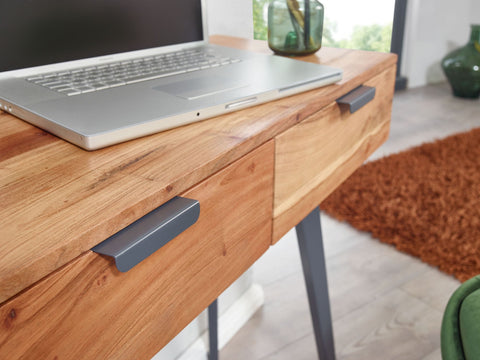 Rootz Console - Metal Console with Drawers - Small Desk, Modern Dressing Table - Solid Hall Table - Acacia Solid Wood - 90x78x36cm