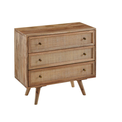 Rootz Sideboard - Solid Mango Wood - Handmade - Chest of Drawers - Wooden Cupboard - 80 x 75 x 40 cm - Brown - Industrial