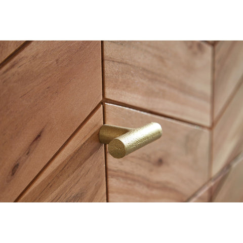 Rootz Sideboard - Solid Wood Acacia - Metal - Chest of Drawers - 3 Drawers - 90 x 86.5 x 40 cm - Brown