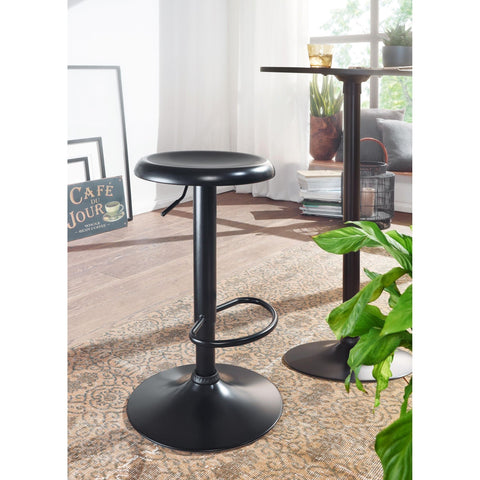 Rootz Bar Stool - Stool - Bar Chair - Metal Stool - Black - Bistro Stool - Max 100 kg - Iron