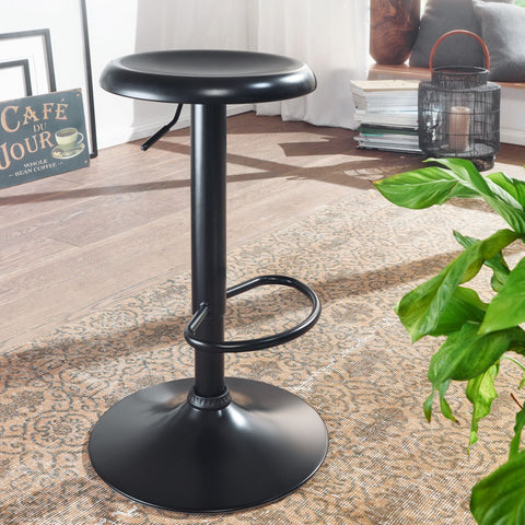 Rootz Bar Stool - Stool - Bar Chair - Metal Stool - Black - Bistro Stool - Max 100 kg - Iron
