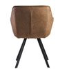 Rootz Dining Chair - Beige Suede Look Upholstered - Black Legs - Modern Shell Chair with Armrests - Design Fabric Cover