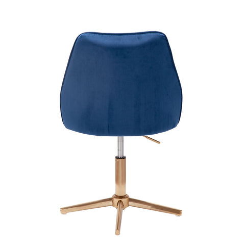 Rootz Swivel chair - Kitchen chair - Office chair - Shell chair - Adjustable - Design - Velvet - Blue - Modern