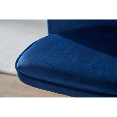 Rootz Swivel chair - Kitchen chair - Office chair - Shell chair - Adjustable - Design - Velvet - Blue - Modern