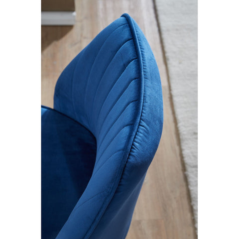 Rootz Swivel chair - Kitchen chair - Office chair - Shell chair - Adjustable - Design - Velvet - Blue - Modern