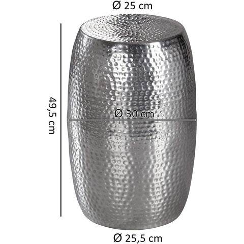 Rootz side table - Aluminum silver coffee table - 30 x 30 x 49.5 cm