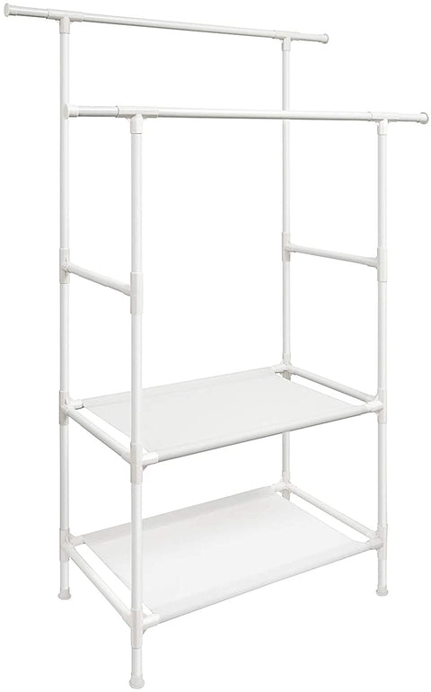 Rootz Clothes Rack - Coat Rack - Clothes Rail - Metal - 2 Rods - ?114 x 45 x 171 cm