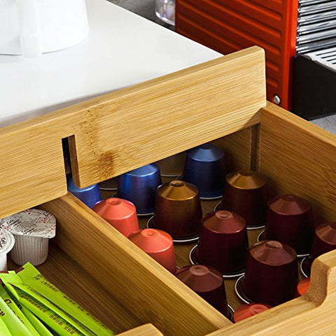 Rootz Coffee Pod Storage Drawer - Coffee Capsule Holder Stand Box-Teabags Storage Case