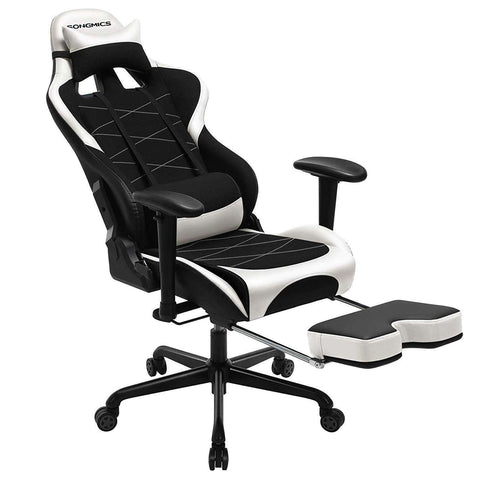 Rootz Gamer chair - Office chair - Black/White - 69 x 70.5 x 138 cm