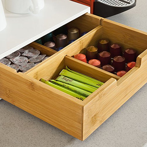 Rootz Coffee Pod Storage Drawer - Coffee Capsule Holder Stand Box-Teabags Storage Case