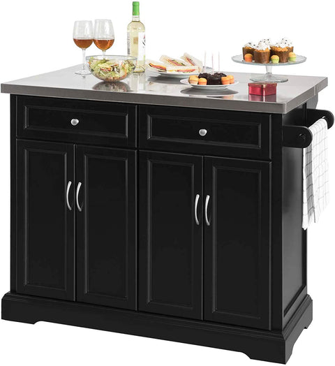 Rootz Extendable Kitchen Storage Trolley - Kitchen Cabinet Cupboard - Sideboard - Kitchen Island