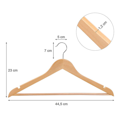 Rootz Maple Wood Clothes Hangers - 20 Pieces - 360 Degree Hanger - Clothes Hanger Coat, Pants - Clothes Hangers